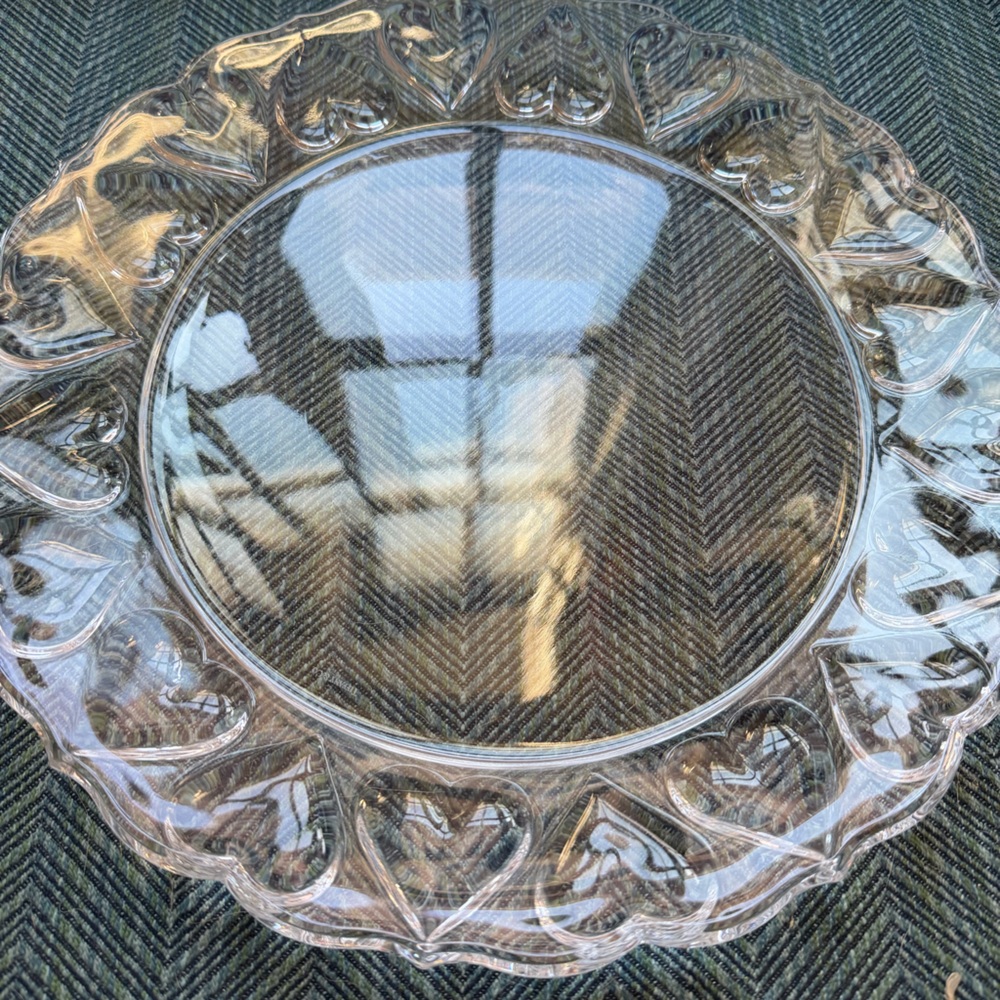 Tiffany & Co. Crystal Serving Plate: Hearts